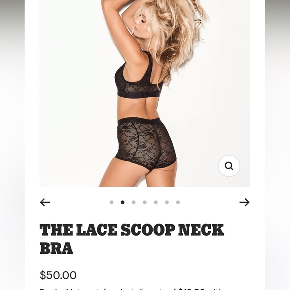 Playboy Lace Scoop Neck Bra in Black Size L NWT - Picture 2 of 8